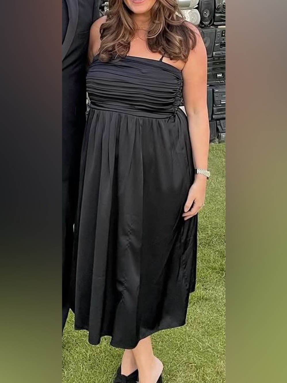 Abercrombie & Fitch Black Satin Midi
